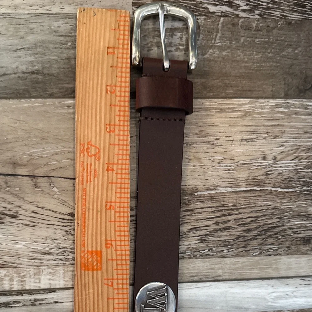 Wake Forest Collegiate Genuine Leather Belt Medallion Sz 30 Brown Demon‎ Deacons